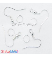 Earring Hooks with Jumping Ring - Silver - 5 Pairs